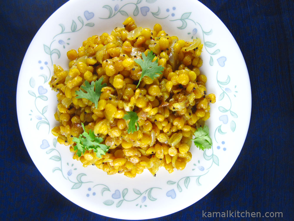 Dry chana daal with onion 