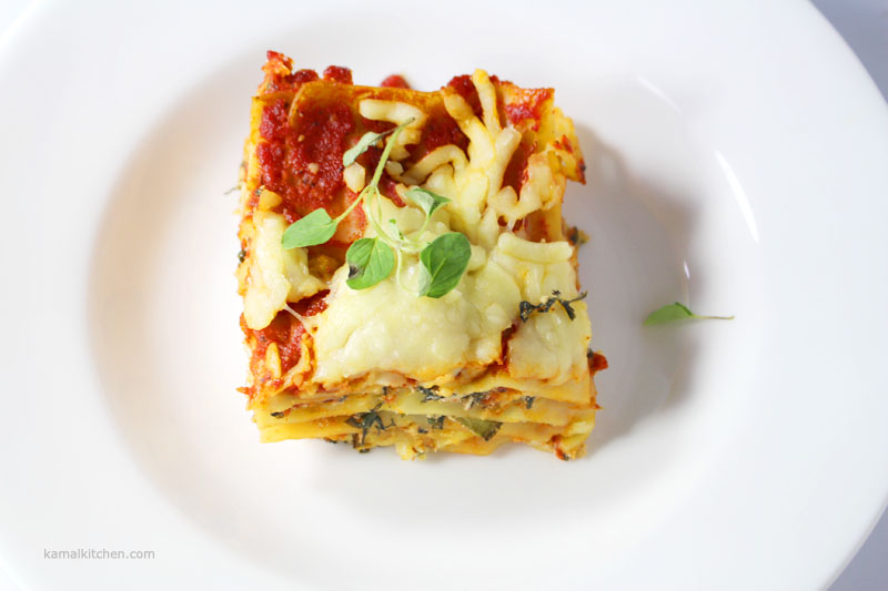Vegetarian Lasagna - Spinach and Cheese Lasagna Step by Step recipe