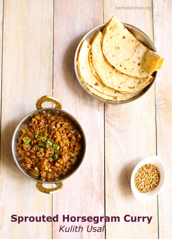 Sprouted Horse Gram Curry recipe - Kulith Usal Vegan