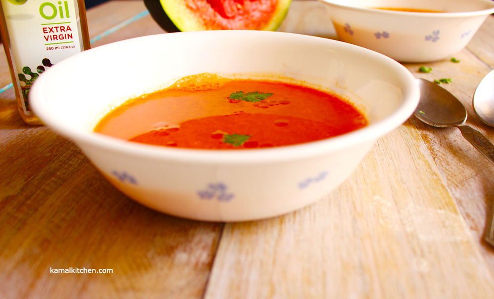Watermelon Gazpacho with GAIA Extra Virgin Olive Oil