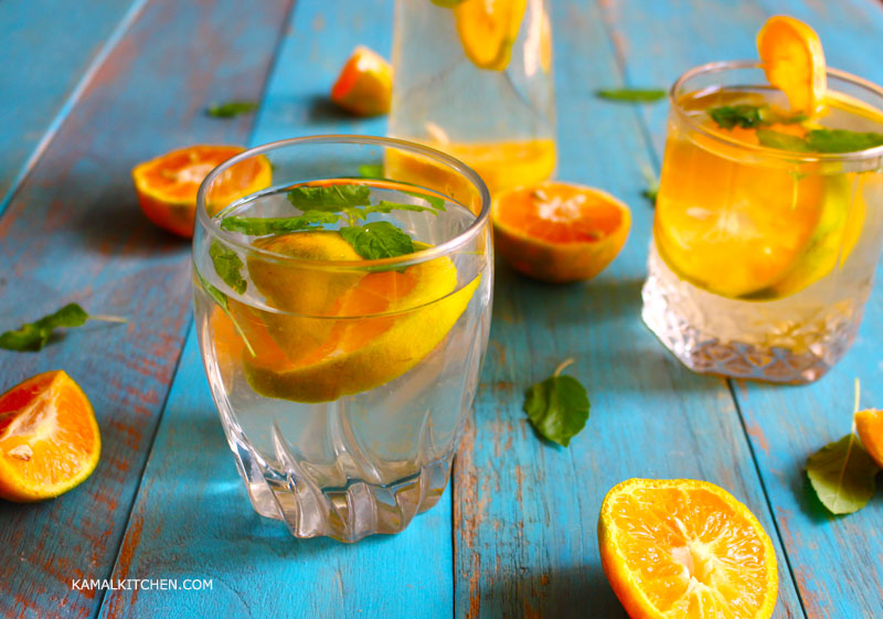 Orange Tulsi Fruit Water – Fruit Infused Water Recipe