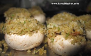 Pan Grilled Stuffed Mushrooms