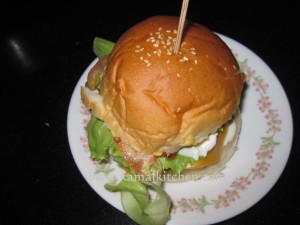 vegetarian tofu mushroom burger