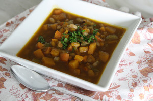 pumpkin and lentil soup