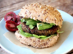 pumpkin black lentil burger