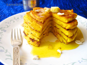 Eggless Mango Cashew Pancake