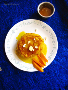 Eggless Mango Cashew Pancake