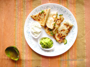 Zucchini and Mushroom Quesadillas