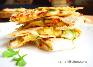 Zucchini and Mushroom Quesadillas
