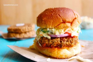 Kidney Bean and Coleslaw Burger