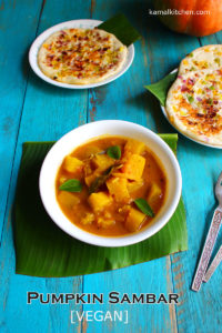 pumpkin sambar - pumkin lentil stew vegan recipe