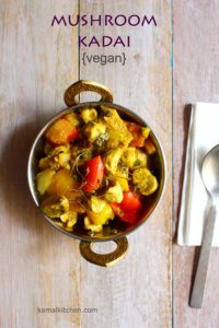 mushroom kadai stir fry curry