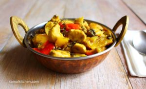 mushroom kadai stir fry curry